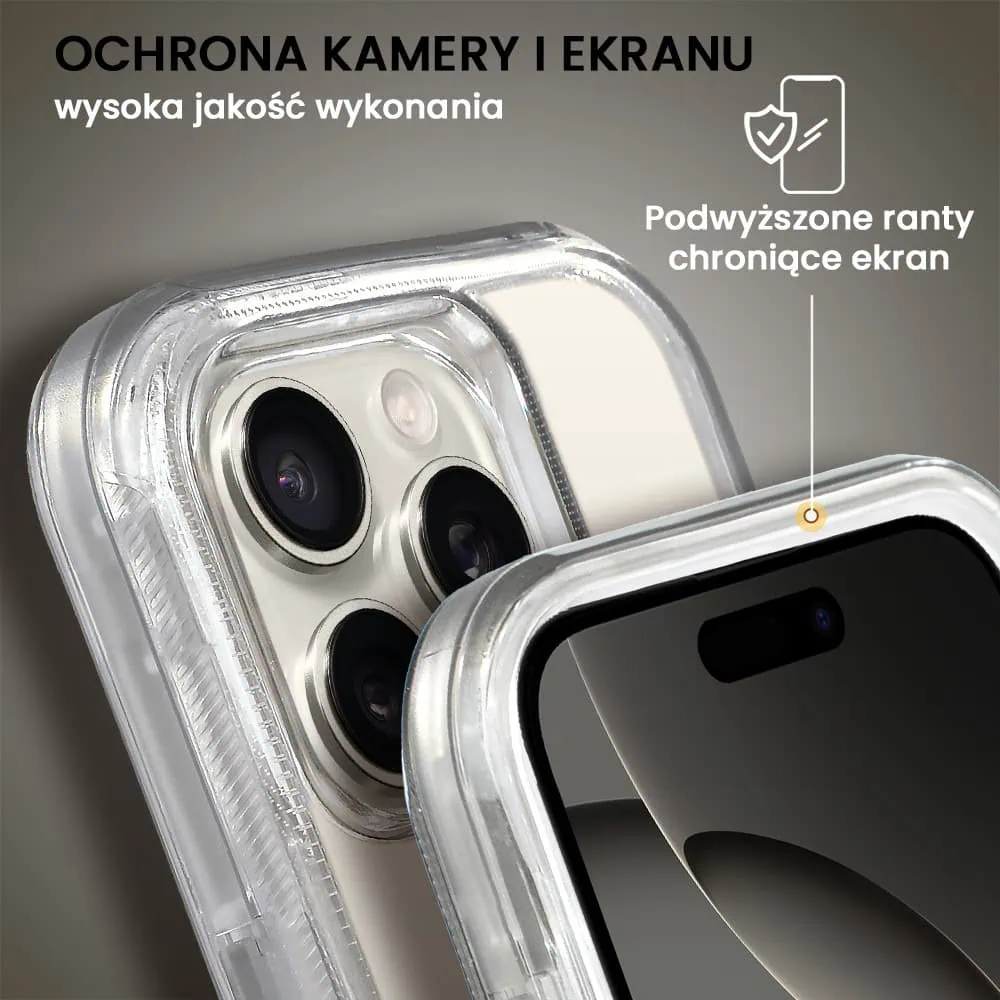 Etui do iPhone 16 Pro Max Crystal Armor Magsafe, Anti-Drop pancerne 3w1, szary szafir