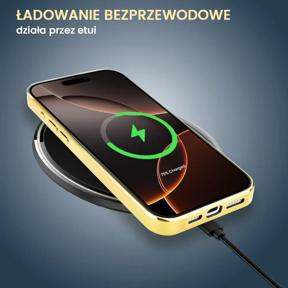 Etui do iPhone 16 Pro Max, Elite Glass z MagSafe, Kintsugi, biała porcelana, złote