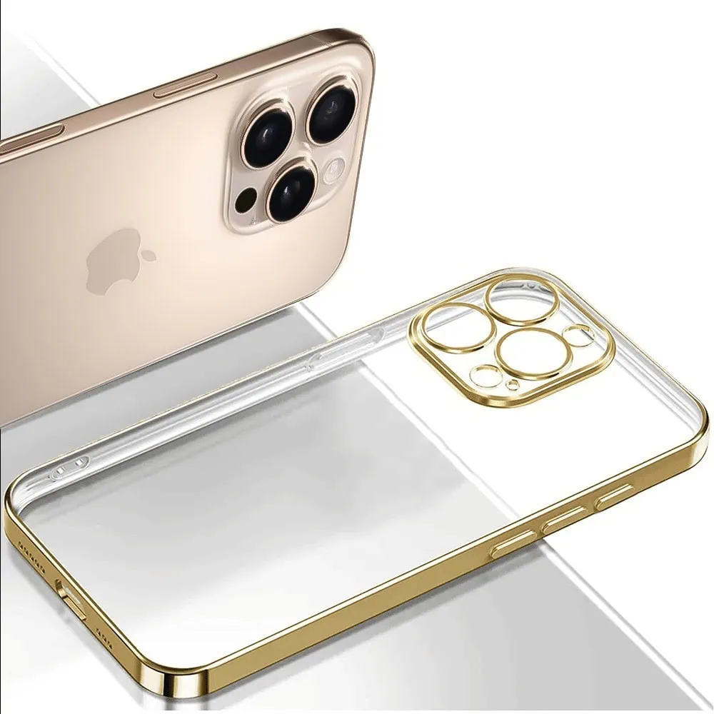 Etui do iPhone 16 Pro Gold Edition przeźroczyste Sulada oryginal, złote