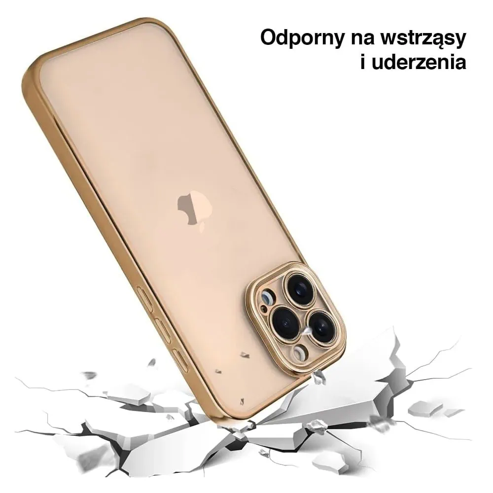 Etui do iPhone 16 Pro Gold Edition przeźroczyste Sulada oryginal, złote