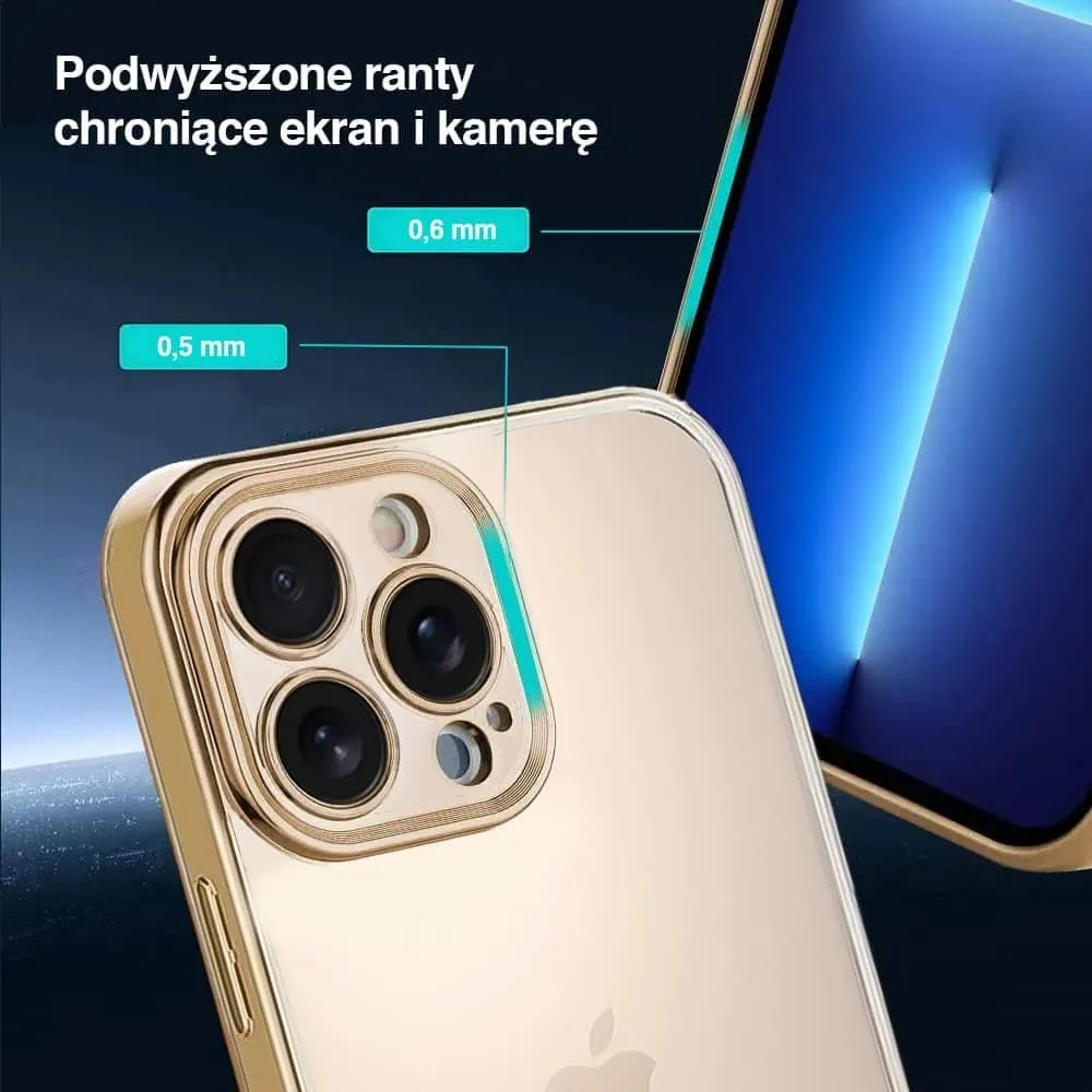 Etui do iPhone 16 Pro Gold Edition przeźroczyste Sulada oryginal, złote