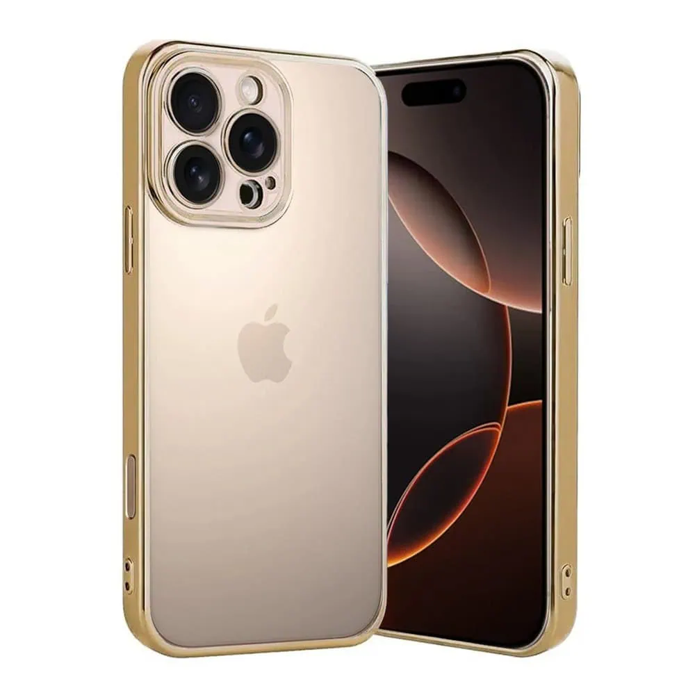 Etui do iPhone 16 Pro Gold Edition przeźroczyste Sulada oryginal, złote