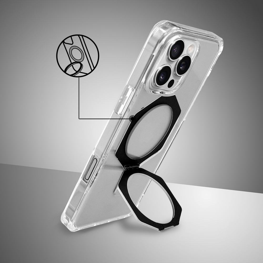 Etui do iPhone 16 Pro HexArmor Skin Stand, twarde z podstawką, czarne