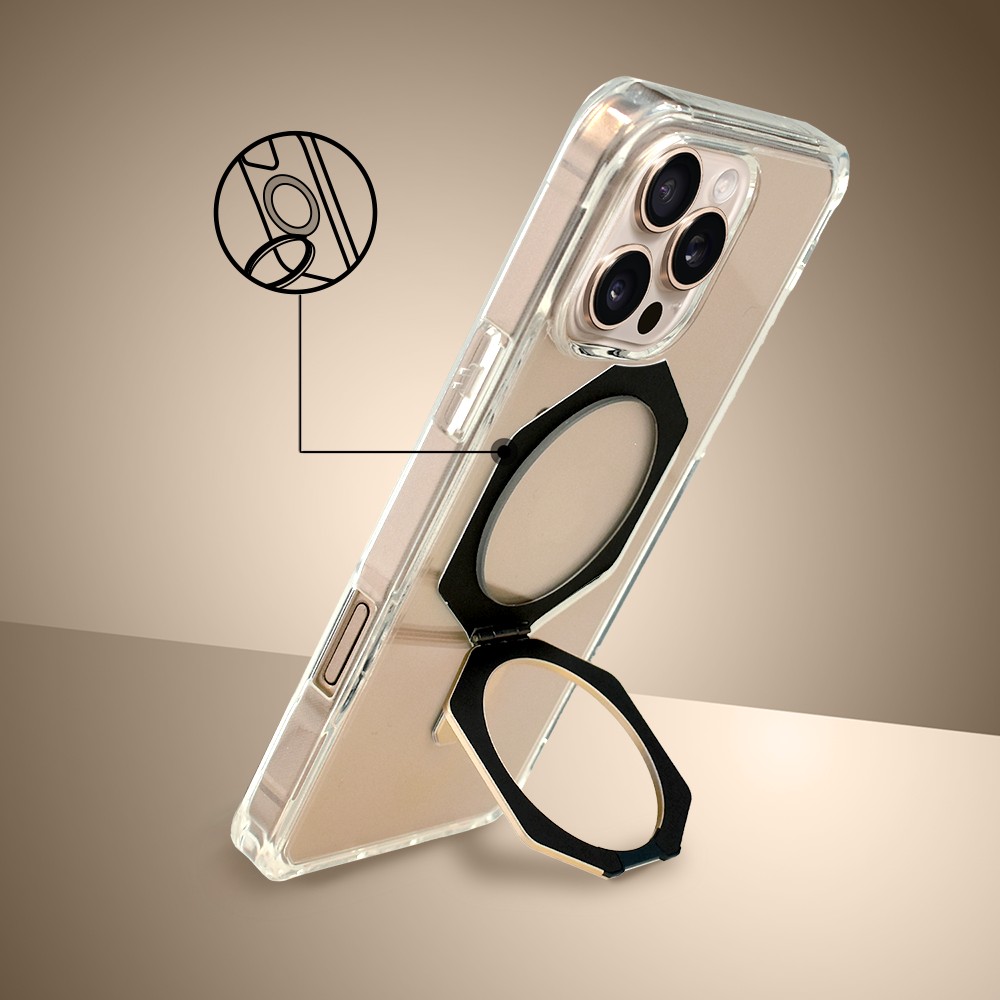 Etui do iPhone 16 Pro HexArmor Skin Stand, twarde z podstawką, tytan pustynny