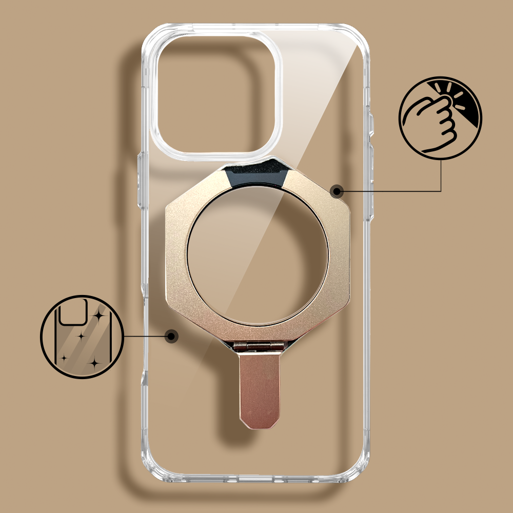 Etui do iPhone 16 Pro HexArmor Skin Stand, twarde z podstawką, tytan pustynny