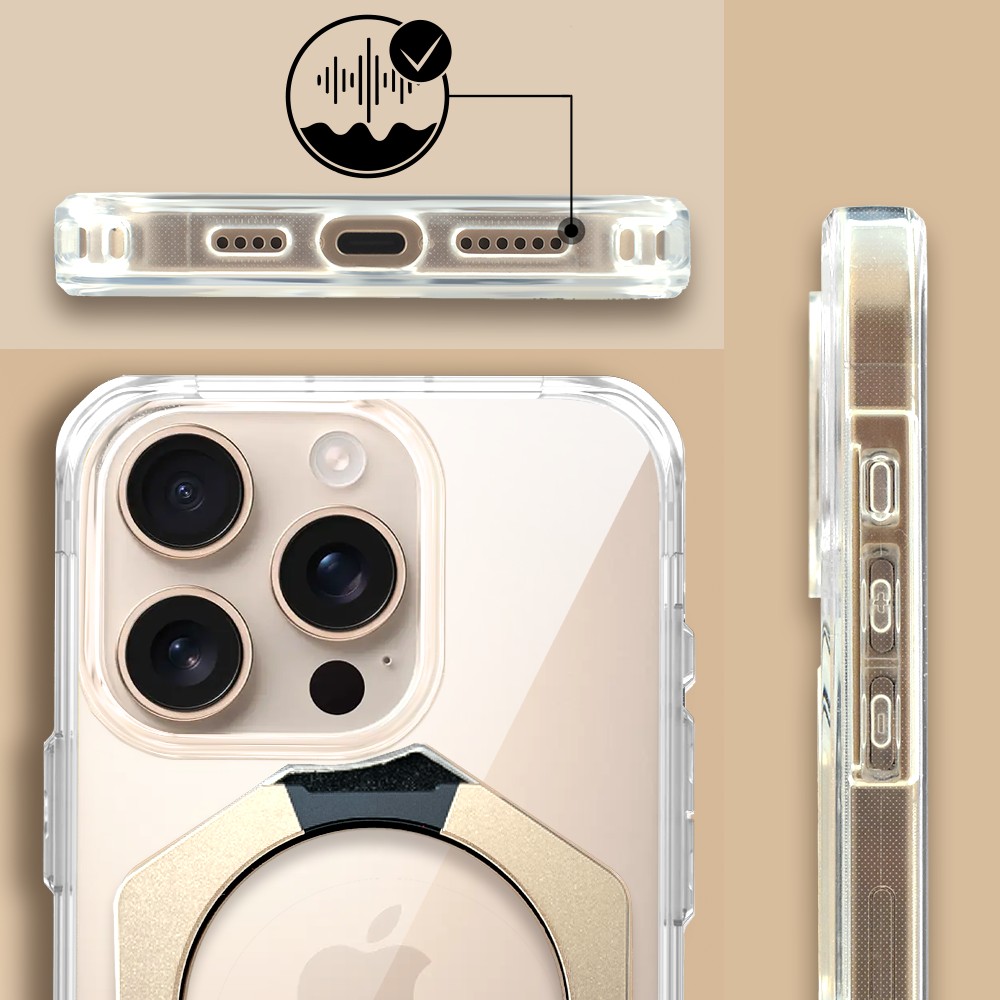 Etui do iPhone 16 Pro HexArmor Skin Stand, twarde z podstawką, tytan pustynny