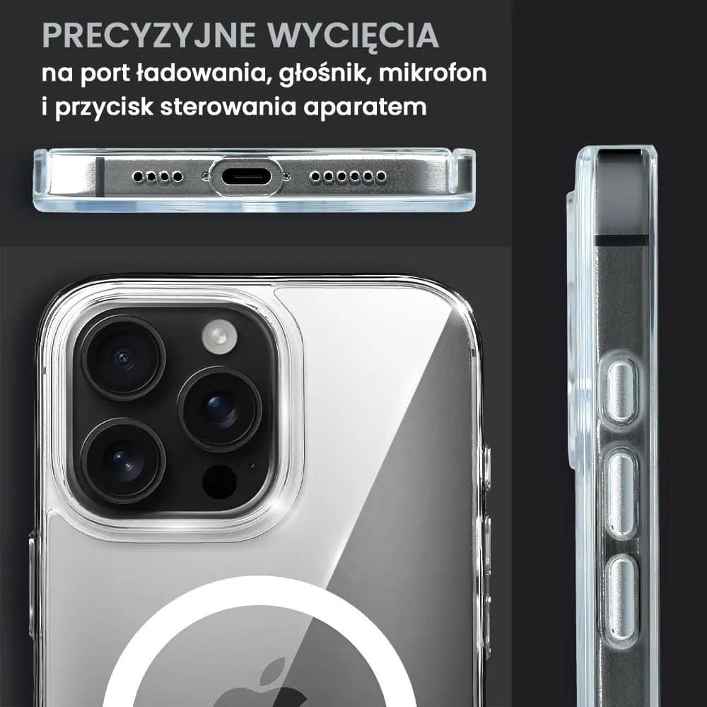 Etui do iPhone 16 Pro, Ibizu Crystal Clear Glass z MagSafe, szklany tył 9H, przeźroczyste