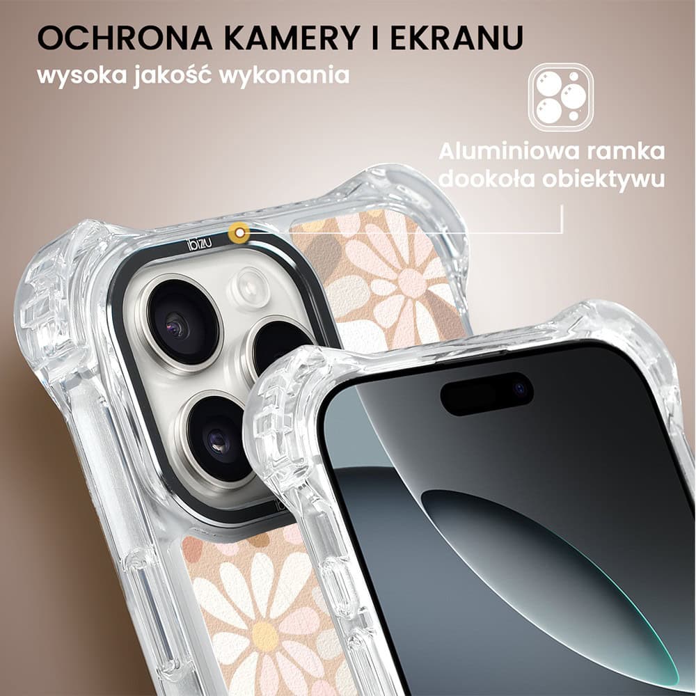 Etui do iPhone 16 Pro Max, Ibizu DropGuard Ultra z MagSafe, Boho, Kwiaty vintage