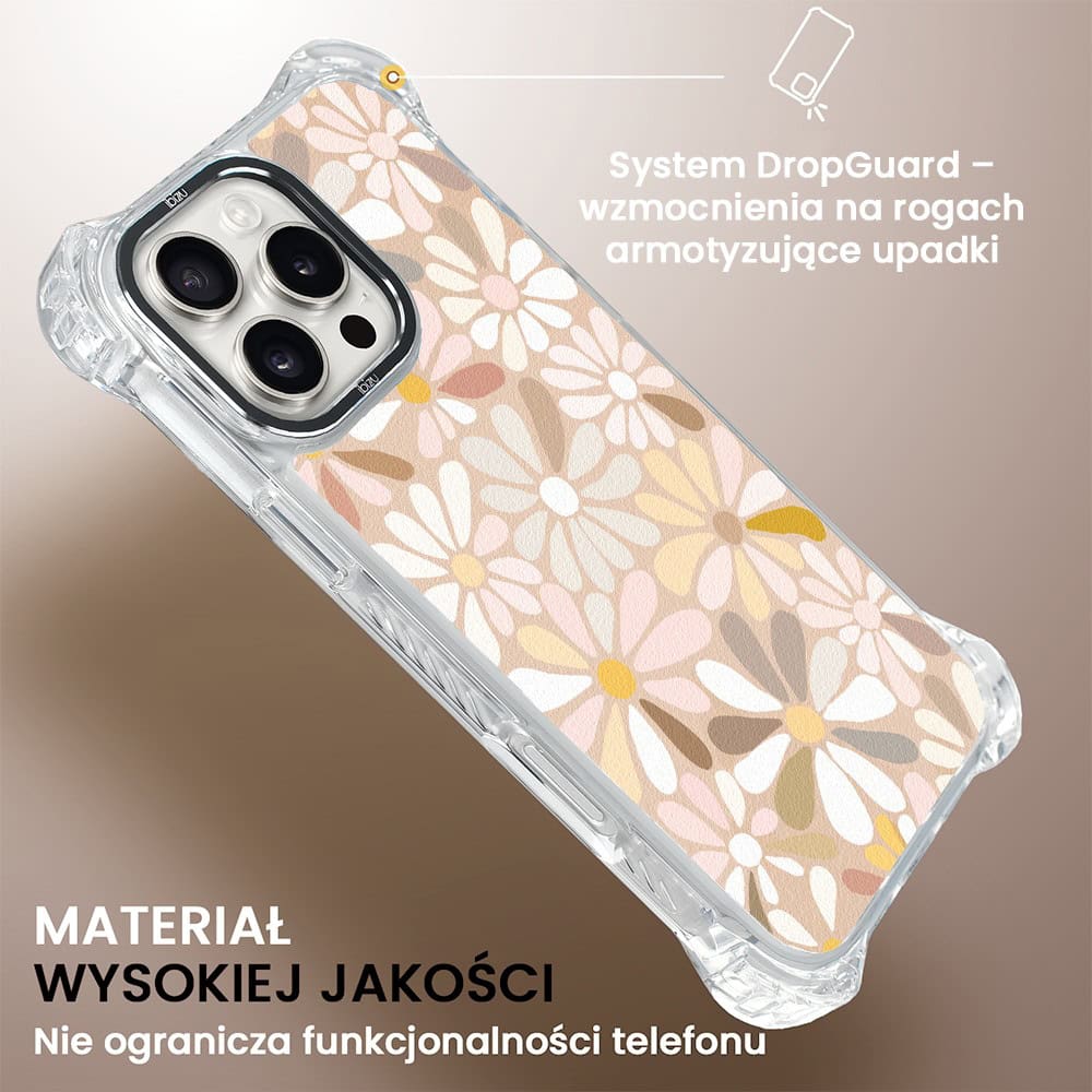 Etui do iPhone 16 Pro Max, Ibizu DropGuard Ultra z MagSafe, Boho, Kwiaty vintage