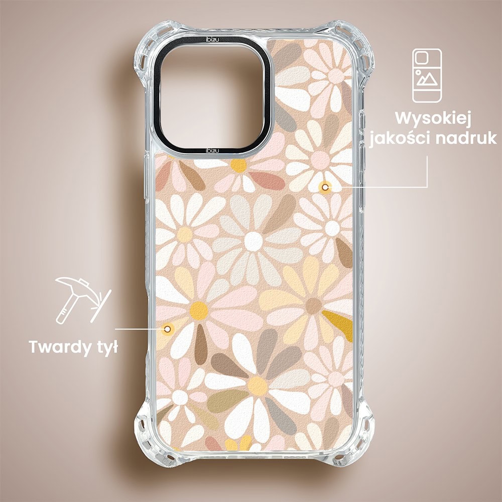 Etui do iPhone 16 Pro Max, Ibizu DropGuard Ultra z MagSafe, Boho, Kwiaty vintage