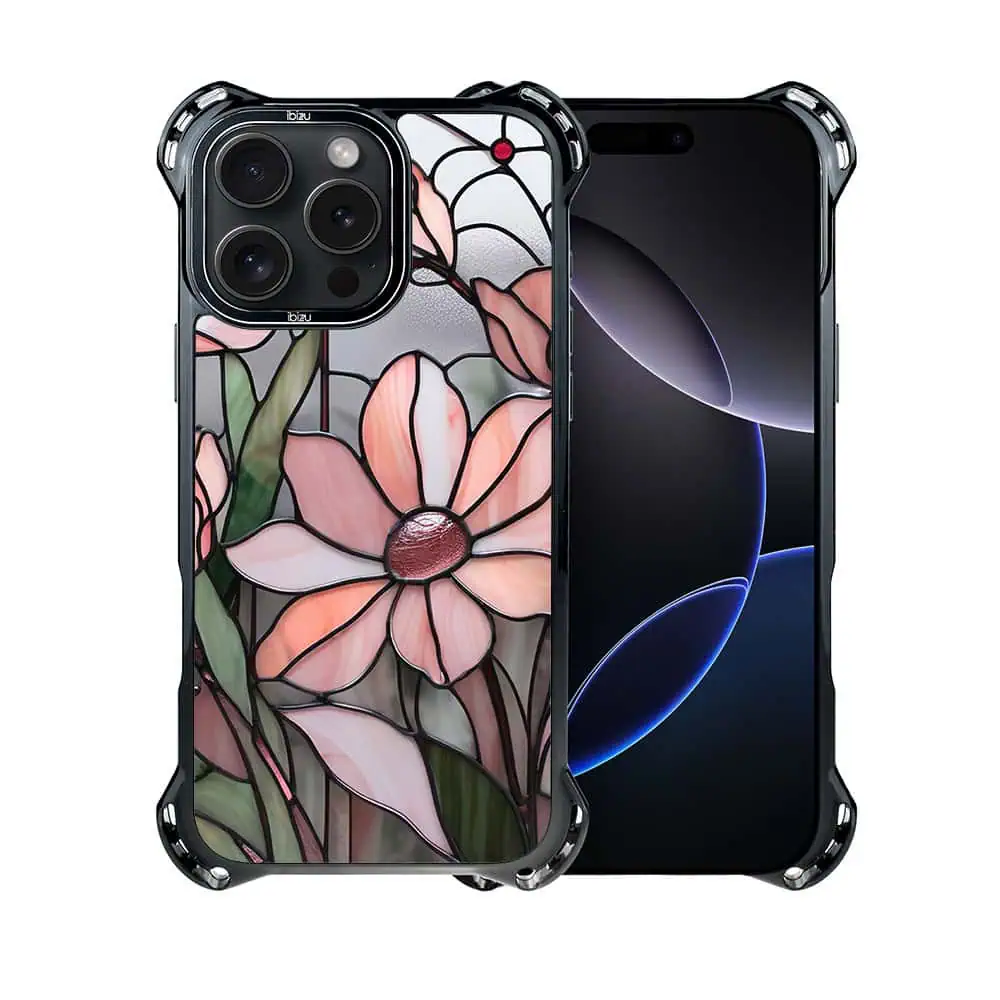 Etui do iPhone 16 Pro, Ibizu DropGuard Ultra z MagSafe, Barwy Szkła, Różowa magnolia