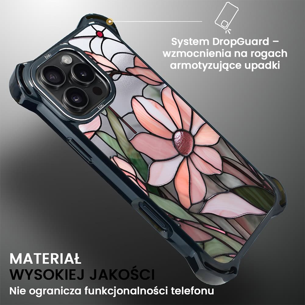 Etui do iPhone 16 Pro, Ibizu DropGuard Ultra z MagSafe, Barwy Szkła, Różowa magnolia
