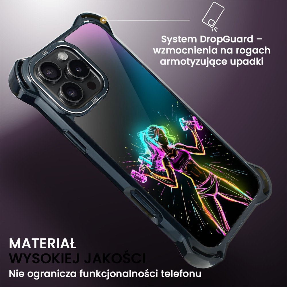 Etui do iPhone 16 Pro, Ibizu DropGuard Ultra z MagSafe, #ElectroMove, Wibracja fitness
