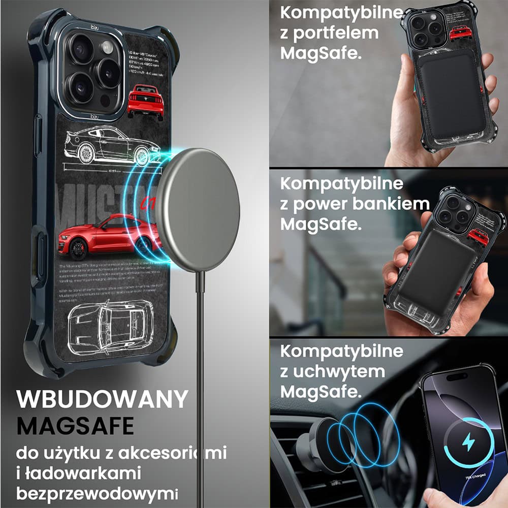 Etui do iPhone 16 Pro, Ibizu DropGuard Ultra z MagSafe, TechDrive, GT V8 “Coyote”