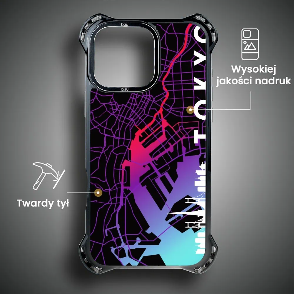 Etui do iPhone 16 Pro Max, Ibizu DropGuard Ultra z MagSafe, Mapy Świata, Tokyo