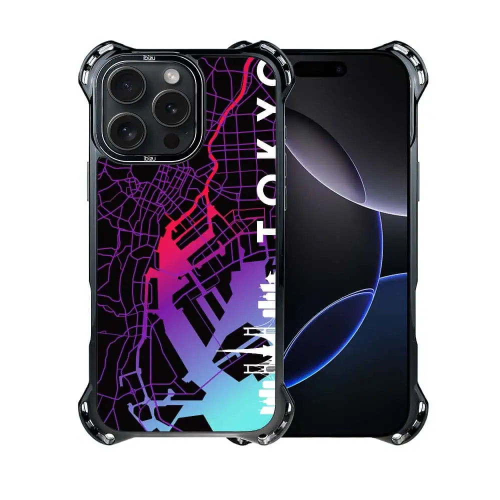 Etui do iPhone 16 Pro Max, Ibizu DropGuard Ultra z MagSafe, Mapy Świata, Tokyo