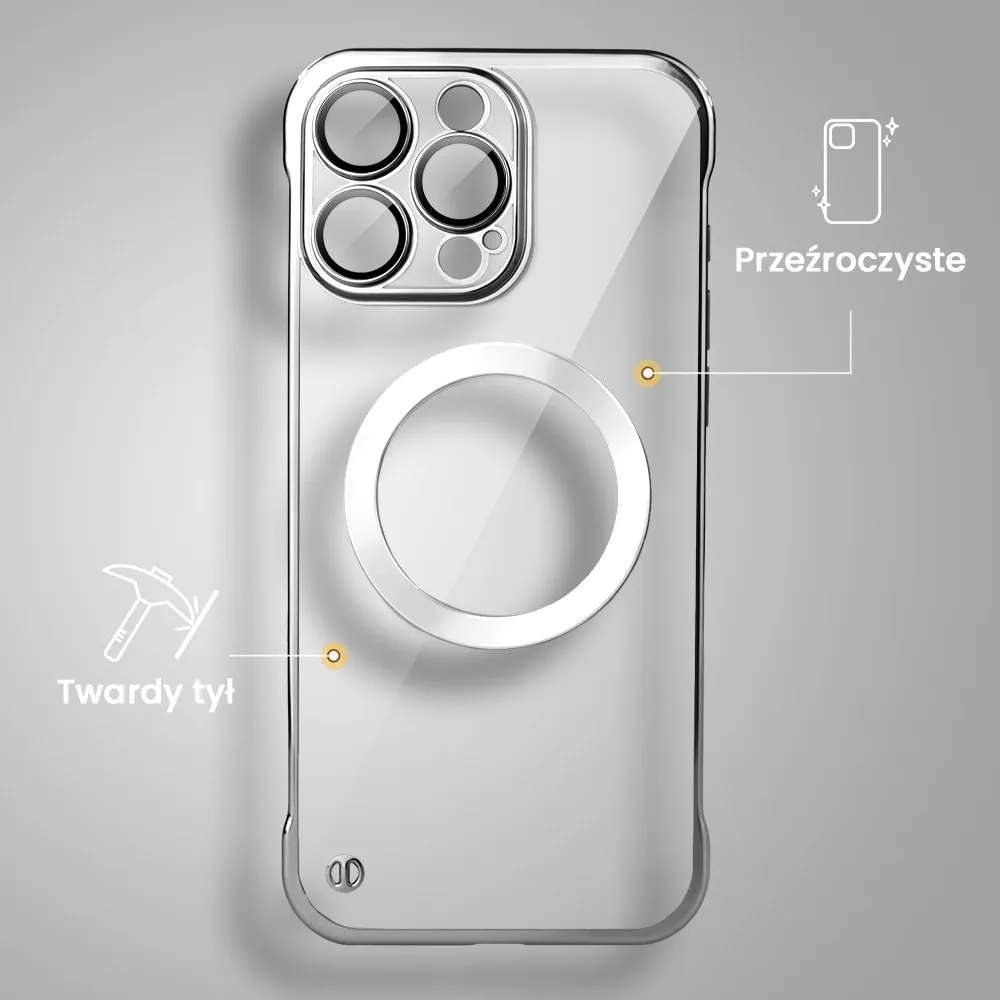 Etui do iPhone 16 Pro MagSafe Luxury Protect Lite przeźroczyste, hybrydowa ochrona kamery, tytanowe