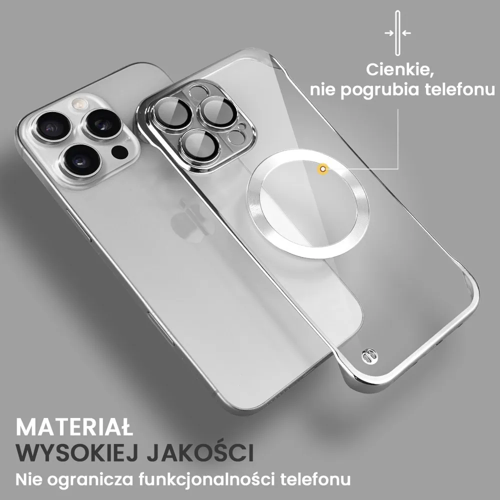 Etui do iPhone 16 Pro MagSafe Luxury Protect Lite przeźroczyste, hybrydowa ochrona kamery, tytanowe