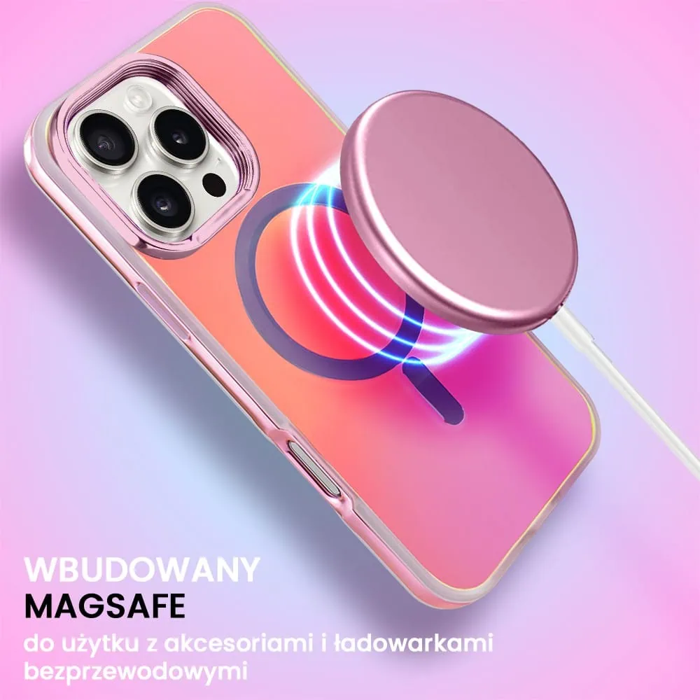 Etui do iPhone 16 Pro MagSafe Miami Vibe, głęboki mieniący się kolor, różowe ombre (OUTLET)