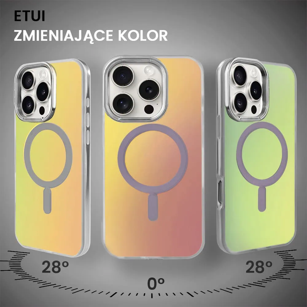 Etui do iPhone 16 Pro Max MagSafe Miami Vibe, opalizujący kolor i srebrne elementy (OUTLET)