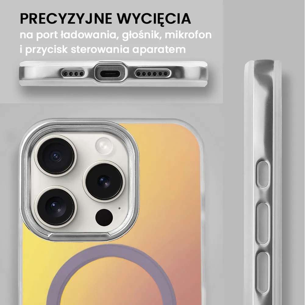 Etui do iPhone 16 Pro Max MagSafe Miami Vibe, opalizujący kolor i srebrne elementy (OUTLET)