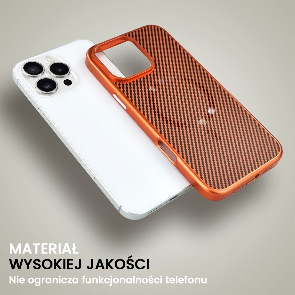 Etui do iPhone 16 Pro MagSafe Slim Carbon, miedziane