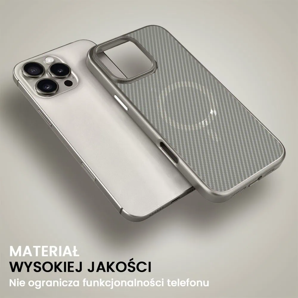 Etui do iPhone 16 Pro Max MagSafe Slim Carbon, tytanowe