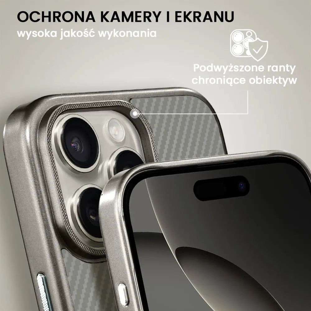 Etui do iPhone 16 Pro Max MagSafe Slim Carbon, tytanowe