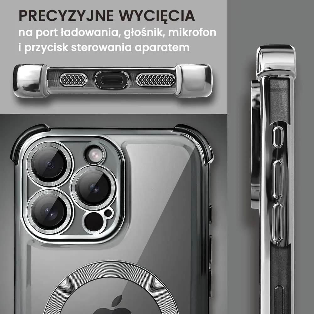 Etui do iPhone 16 Pro MagSafe Luxury Anti-Shock Lens Protect, czarne