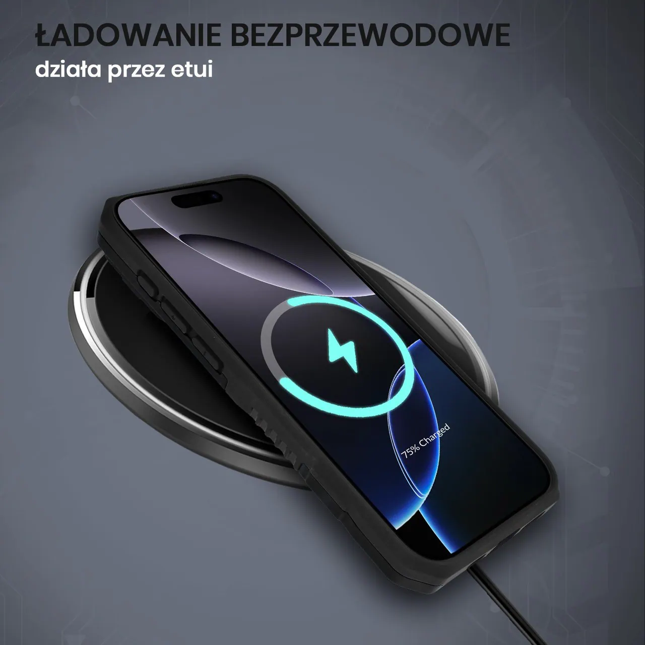 Etui do iPhone 16 Pro MagSafe Slide Camera Stand pancerne, osłona kamery z podstawką, czarne