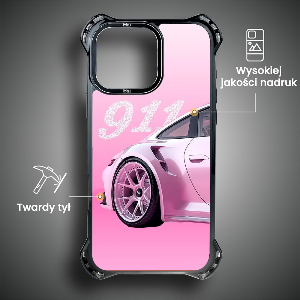 Etui do iPhone 16 Pro Max, Ibizu DropGuard Ultra z MagSafe, TechDrive, 911 różowe