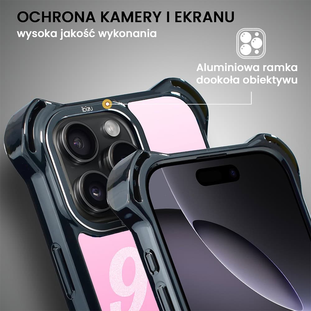 Etui do iPhone 16 Pro Max, Ibizu DropGuard Ultra z MagSafe, TechDrive, 911 różowe