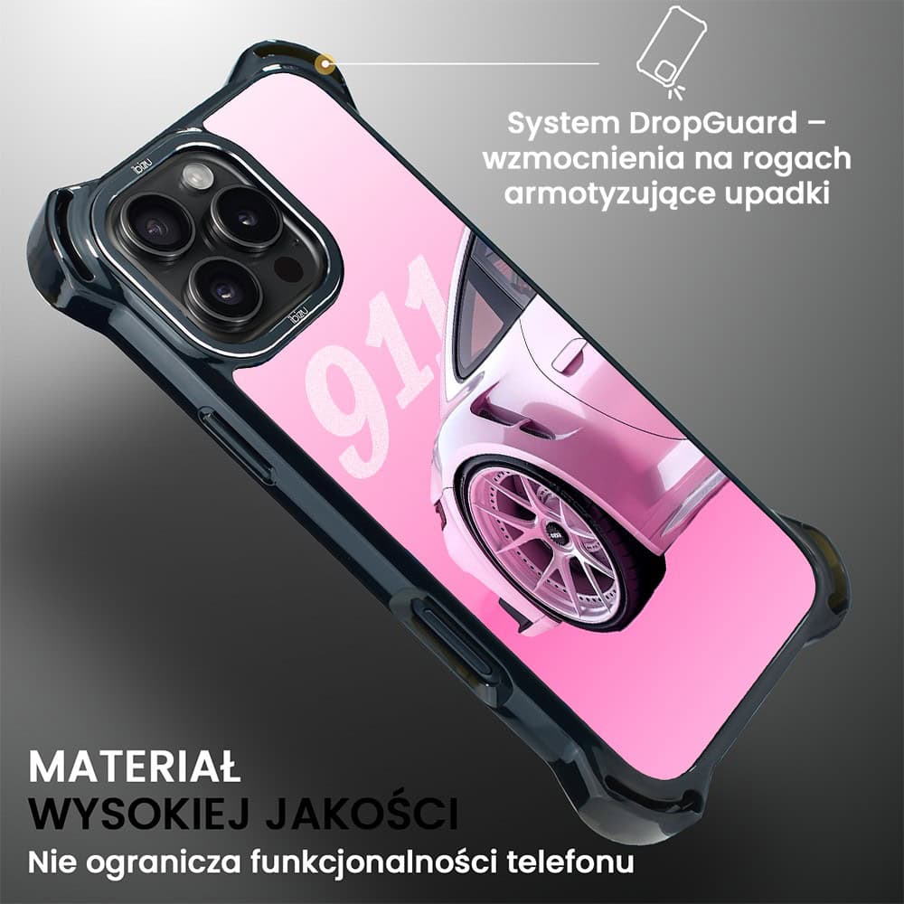 Etui do iPhone 16 Pro Max, Ibizu DropGuard Ultra z MagSafe, TechDrive, 911 różowe