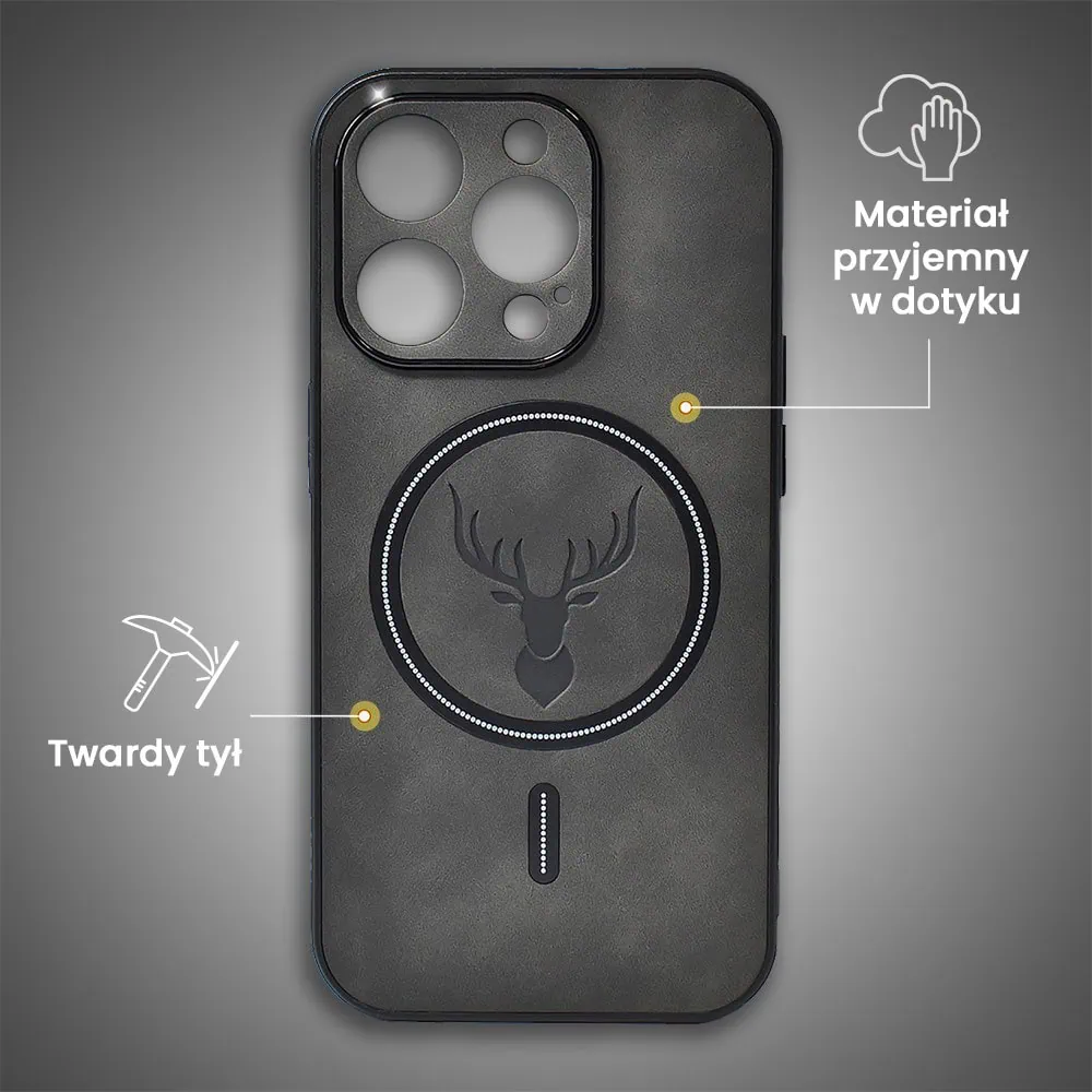 Etui do iPhone 16 Pro Alcantara Magsafe Cover, przyjemne w dotyku, czarne