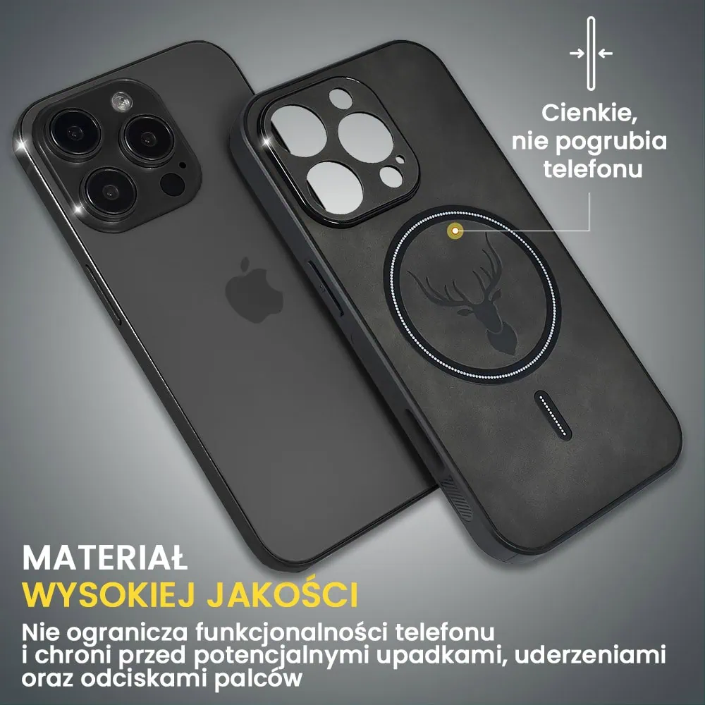 Etui do iPhone 16 Pro Alcantara Magsafe Cover, przyjemne w dotyku, czarne