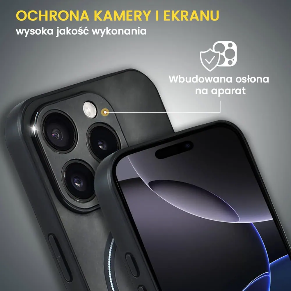 Etui do iPhone 16 Pro Alcantara Magsafe Cover, przyjemne w dotyku, czarne