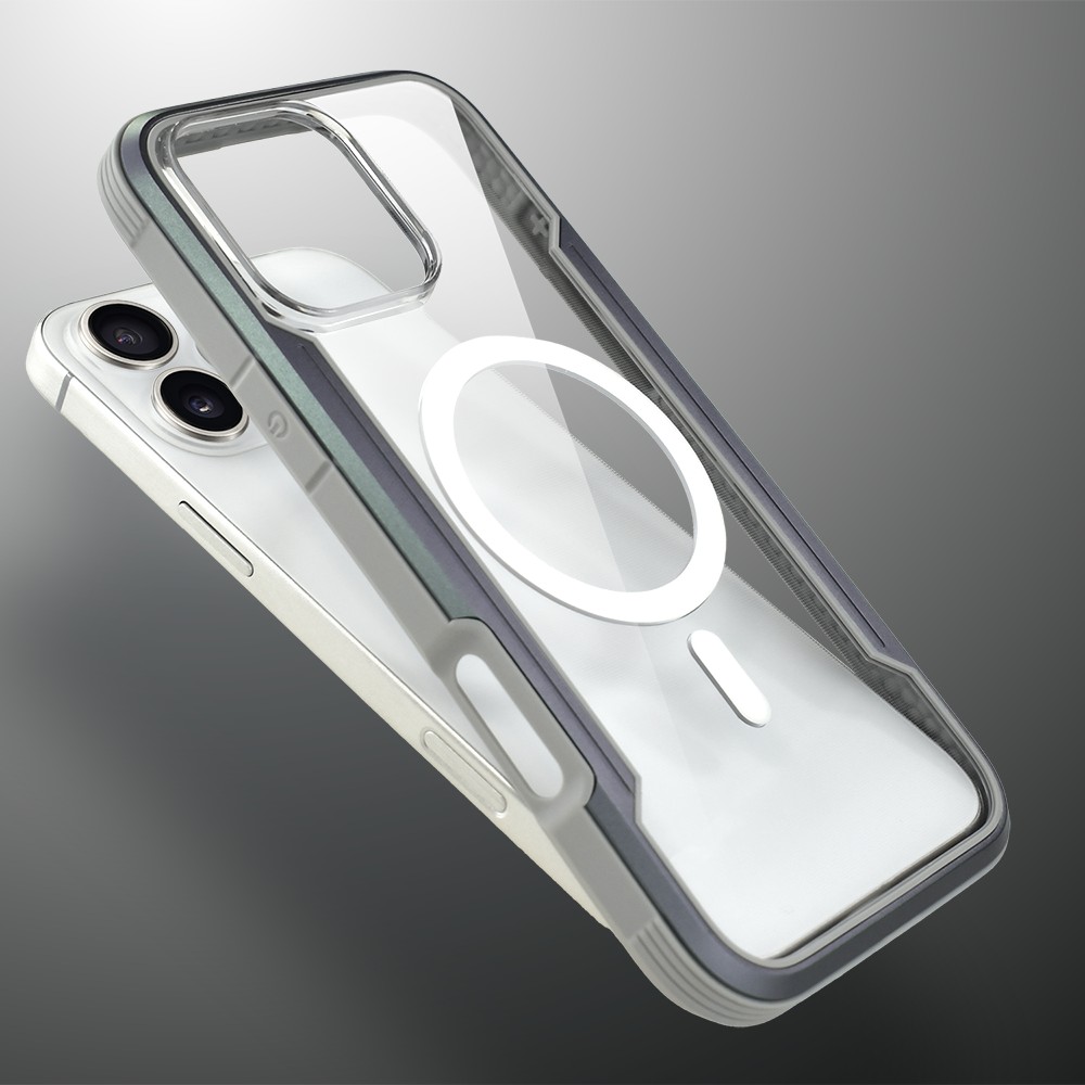 Etui do iPhone 16 Pro Max AluHybrid z MagSafe, twardy tył z metalowym wzmocnieniem, szare