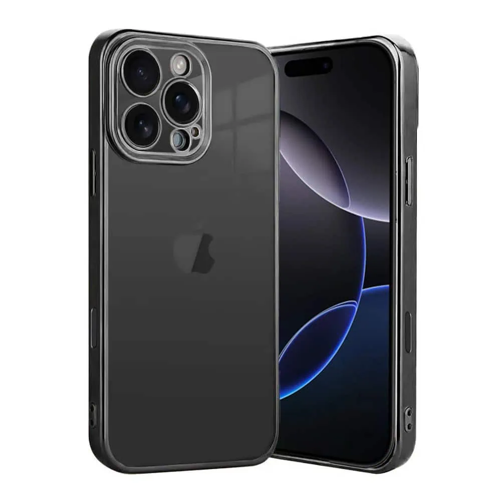 Etui do iPhone 16 Pro Max Black Edition przeźroczyste Sulada oryginal, czarne