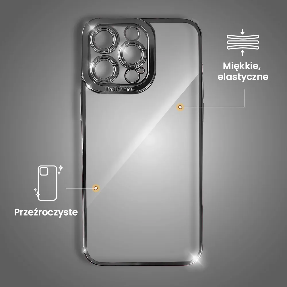 Etui do iPhone 16 Pro Camera High PRO z osłoną kamery, czarne grafitowe