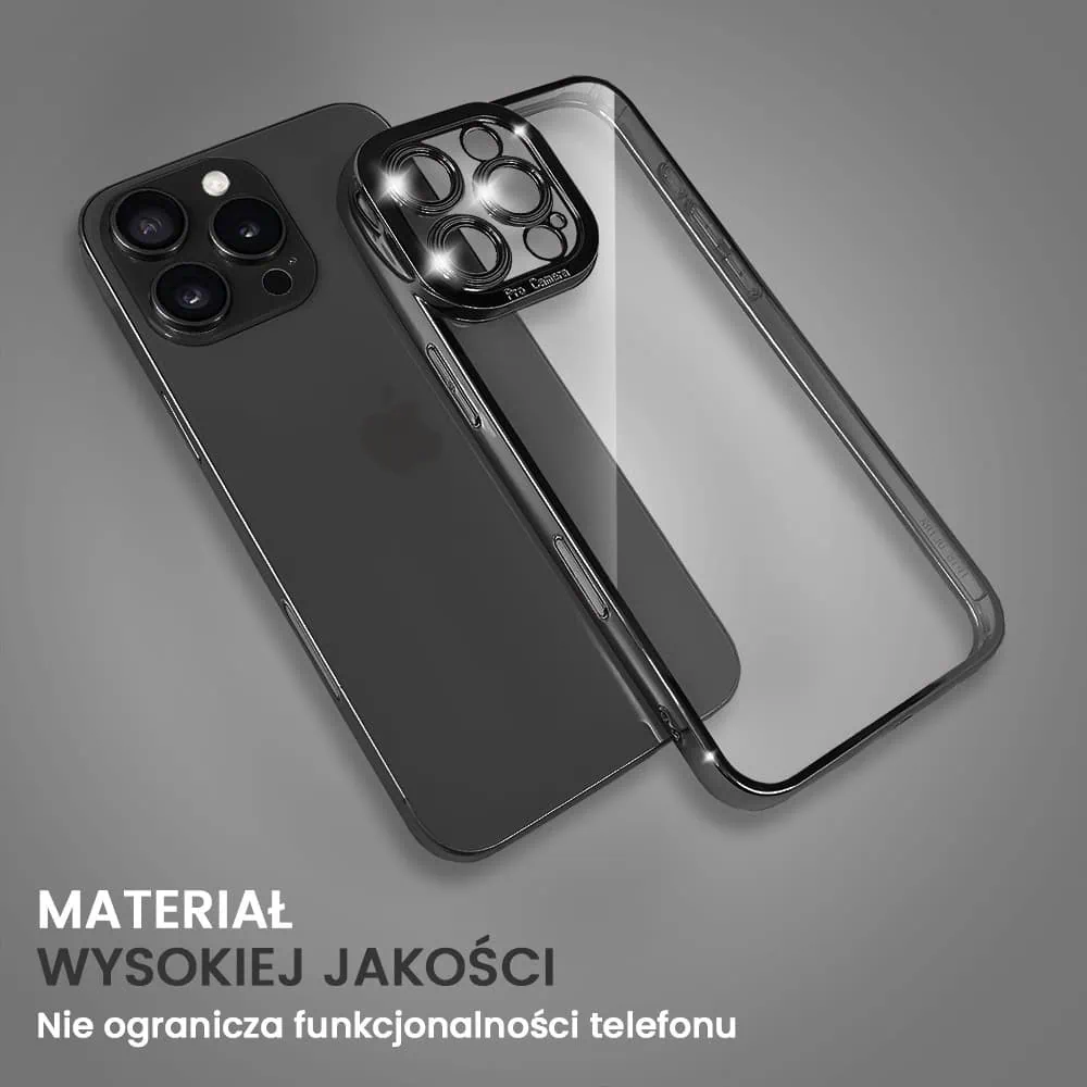 Etui do iPhone 16 Pro Camera High PRO z osłoną kamery, czarne grafitowe