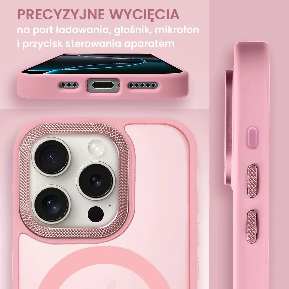 Etui do iPhone 16 Pro Max Color Flush Frame z MagSafe, różowe