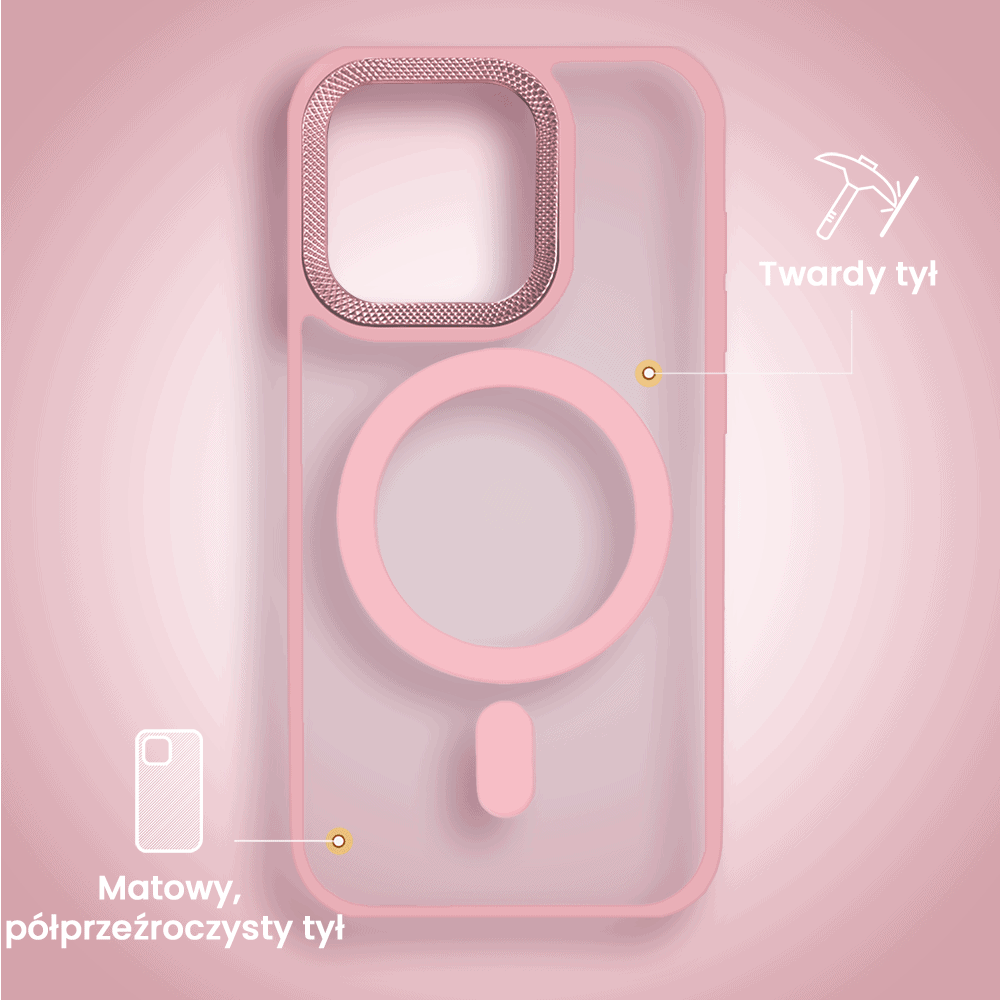 Etui do iPhone 16 Pro Max Color Flush Frame z MagSafe, różowe