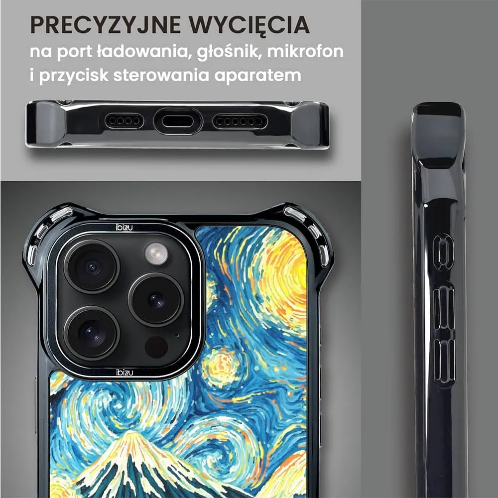 Etui do iPhone 16 Pro, Ibizu DropGuard Ultra z MagSafe, Van Gogh, gwieździsta noc