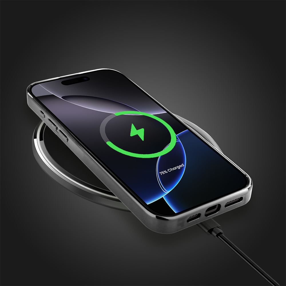 Etui do iPhone 16 Pro, Elite Glass z MagSafe, szklany tył, Golden Midnight, Ryczący Jaguar, czarne