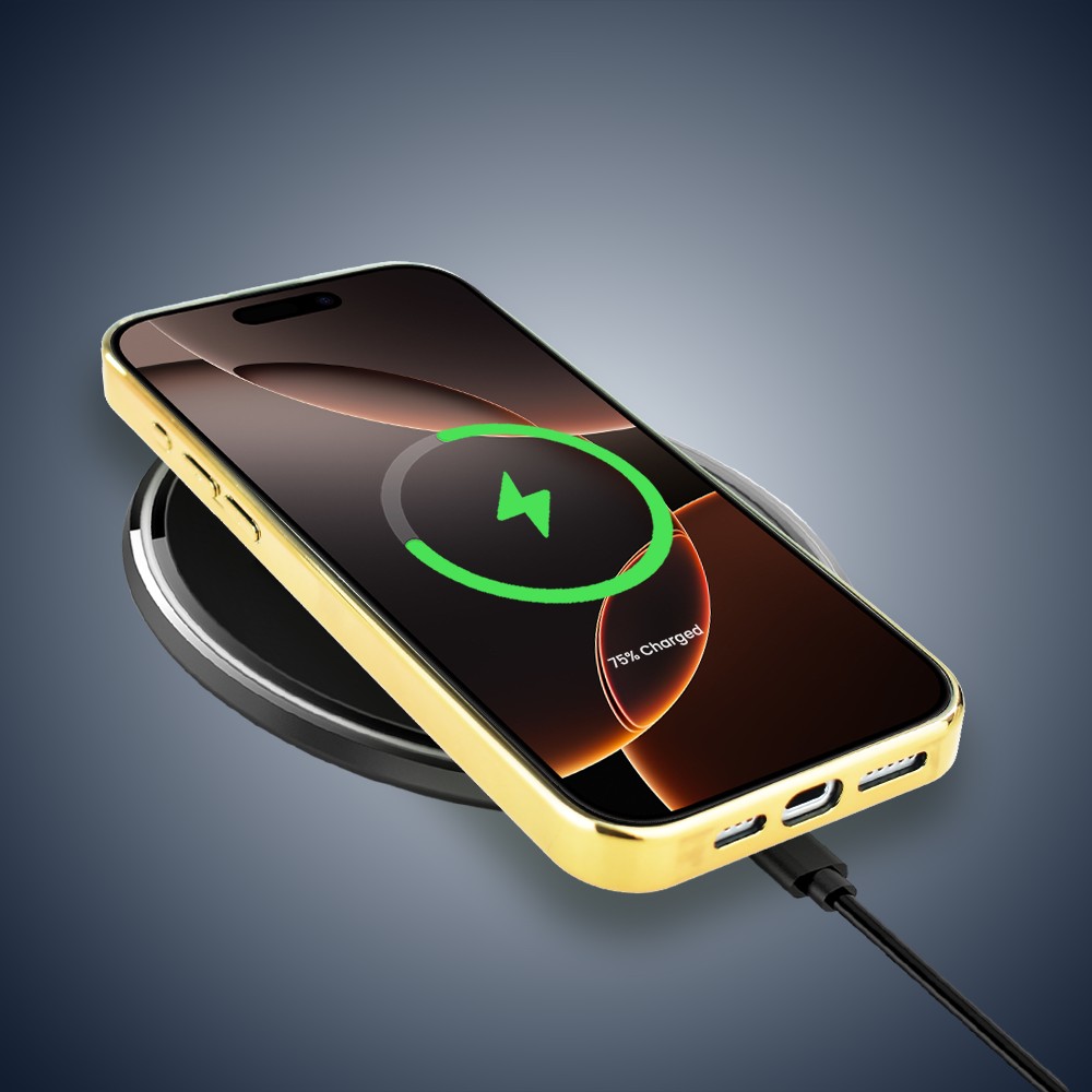 Etui do iPhone 16 Pro Max, Elite Glass z MagSafe, szklany tył, Kwiaty, Złote Trawy o Zmierzchu, złote