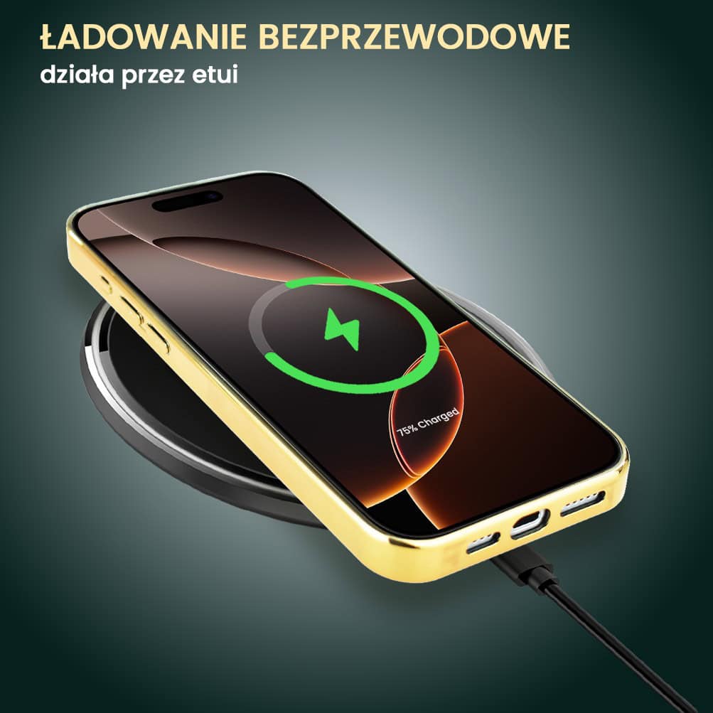 Etui do iPhone 16 Pro Max, Elite Glass z MagSafe, szklany tył, złote drzewa w stylu japońskim, złote