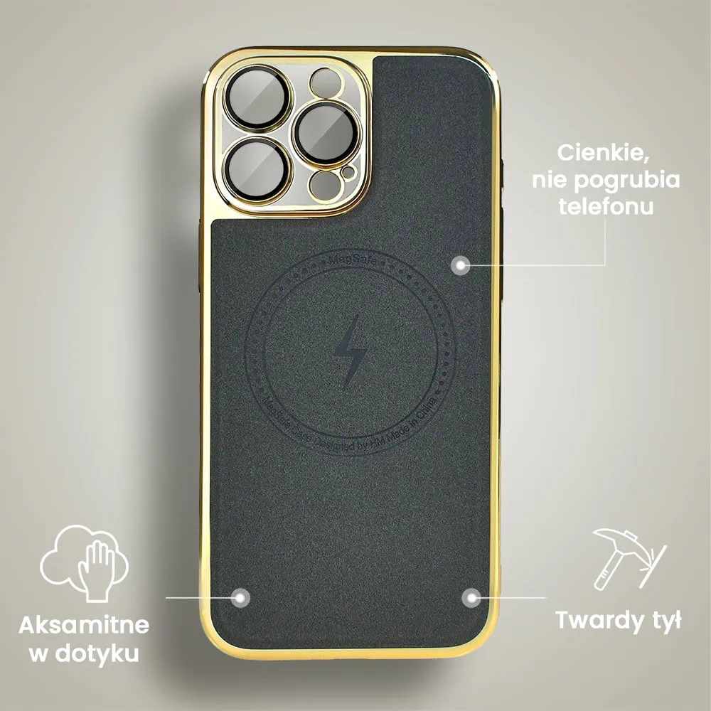 Etui do iPhone 16 Pro Max Elite MagSafe Leather, cienkie, złote