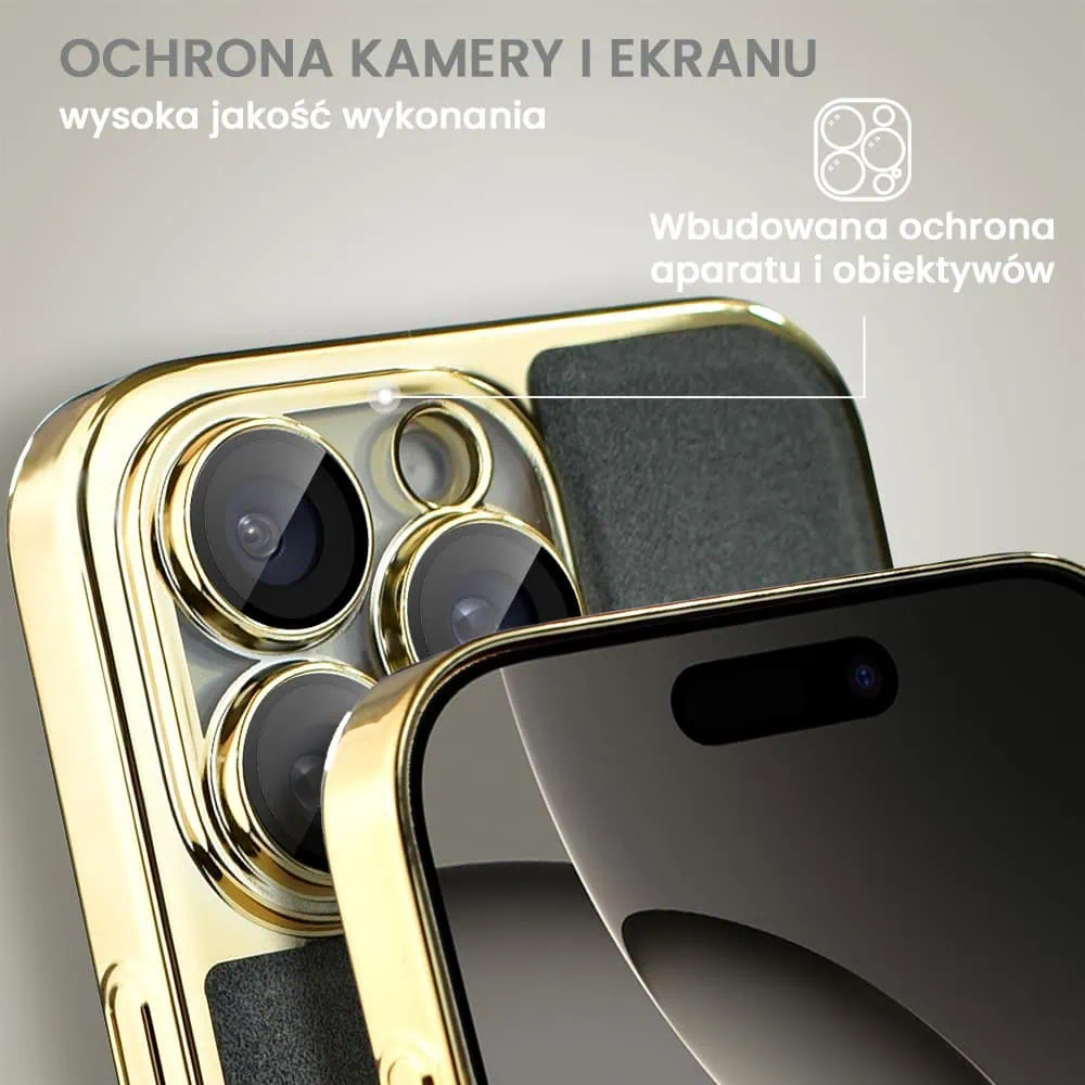 Etui do iPhone 16 Pro Max Elite MagSafe Leather, cienkie, złote