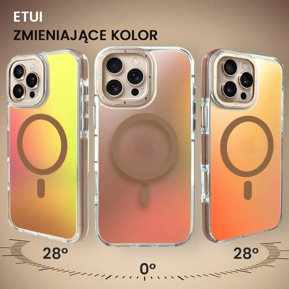 Etui do iPhone 16 Pro Max Sunrise Fusion Grip z MagSafe, nieślizgające, metalowa osłona, tytan pustynny