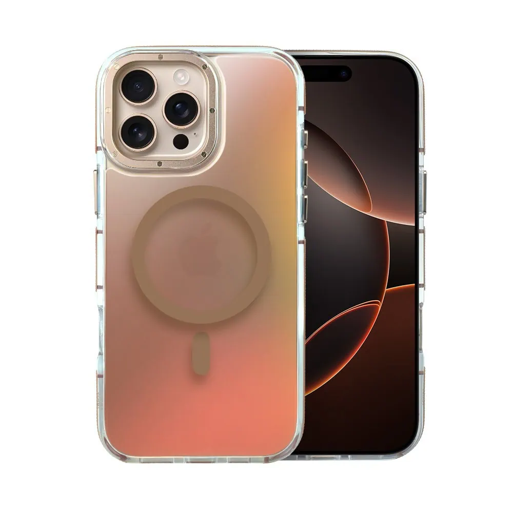 Etui do iPhone 16 Pro Max Sunrise Fusion Grip z MagSafe, nieślizgające, metalowa osłona, tytan pustynny